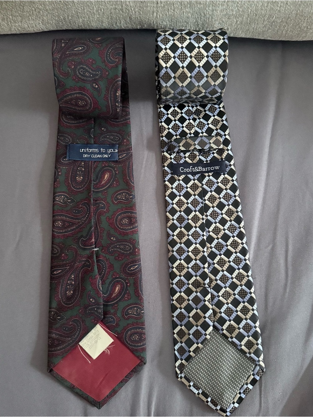 croft & barrow Black, Gray and Silver Geometric Men's Tie